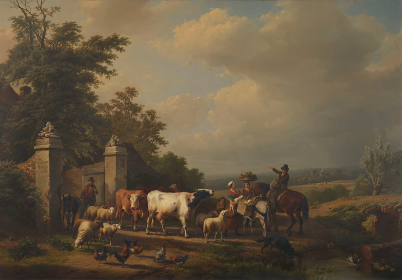 Eugène Joseph Verboeckhoven reprodukcija Leaving for the Market (1854), VISOS REPRODUKCIJOS , paveikslai, reprodukcijos inter...