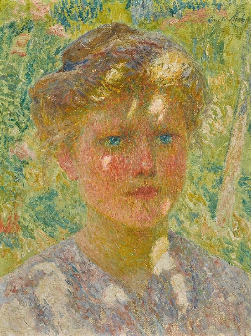 Jeune fille aux cheveux blonds reproduction of painting by Emile Claus. ALL GICLEE PRINTS