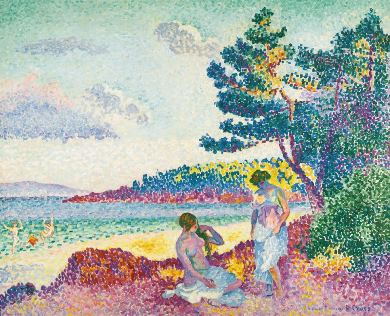 Baigneuses (1906) reproduction of painting by Henri-Edmond Cross. ALL GICLEE PRINTS