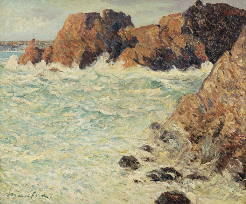 Les rochers du château de Dinan, Morgat, Novembre 1903 (1903) reproduction of painting by Maxime Maufra. ALL GICLEE PRINTS