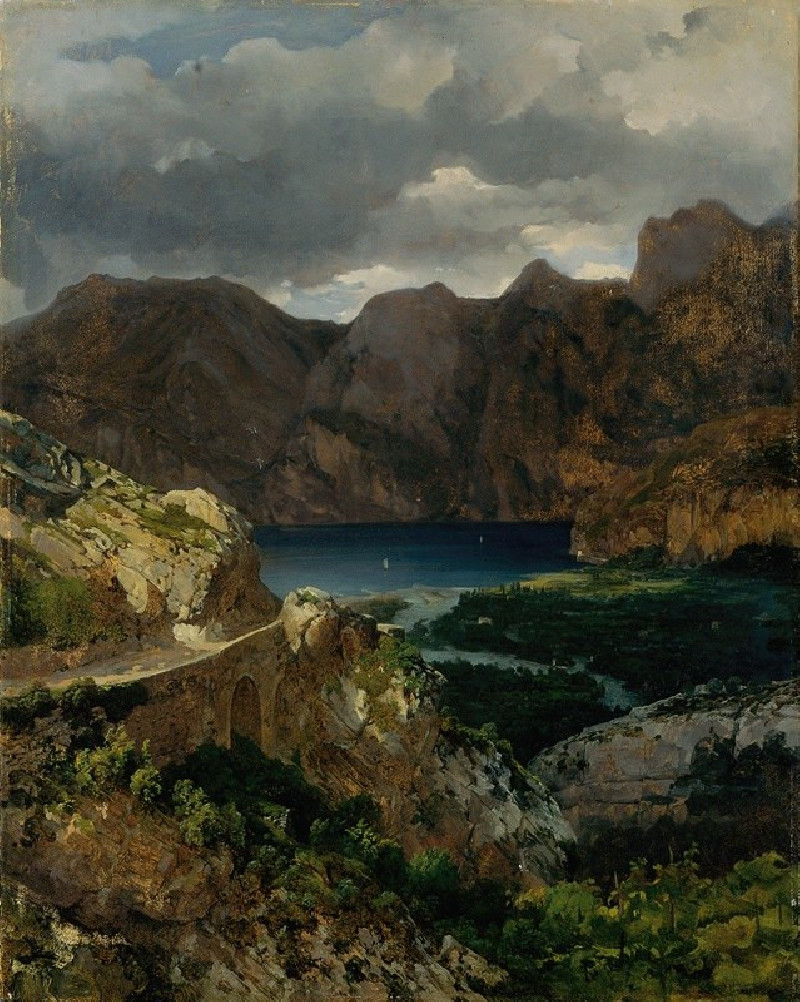 Blick auf den Gardasee (1840) reproduction of painting by Thomas Ender. ALL GICLEE PRINTS