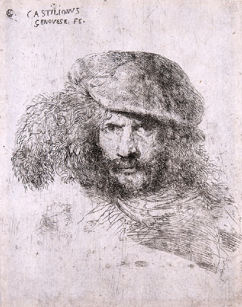 Giovanni Benedetto Castiglione reprodukcija Head of a Man (possibly a self portrait) (circa 1645-1650), VISOS REPRODUKCIJOS ,...