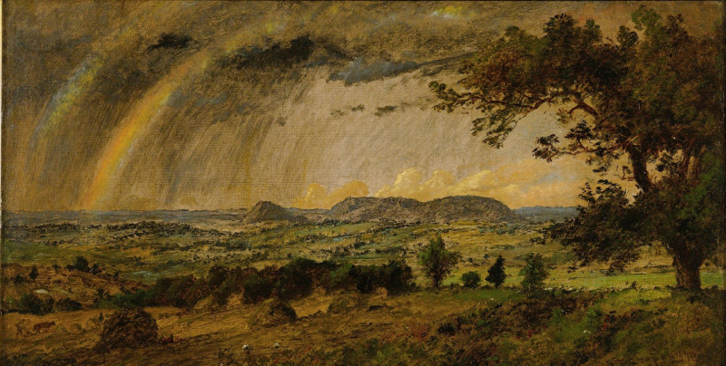 Jasper Francis Cropsey reprodukcija A Passing  Shower Over Mts. Adam And Eve (1896), VISOS REPRODUKCIJOS , paveikslai, reprod...