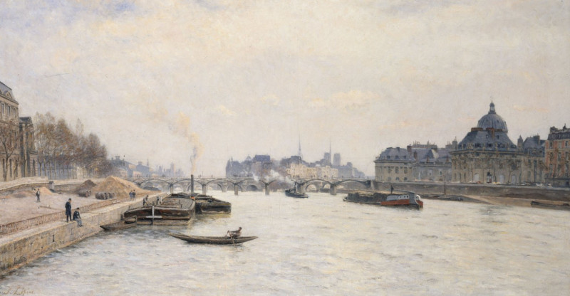 Le pont des Arts, vue du pont Royal (1884) reproduction of painting by Stanislas Lépine. ALL GICLEE PRINTS