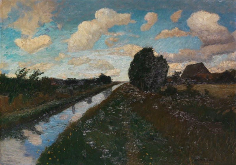 Moorkanal mit hohem Himmel (1893) reproduction of painting by Otto Modersohn. ALL GICLEE PRINTS