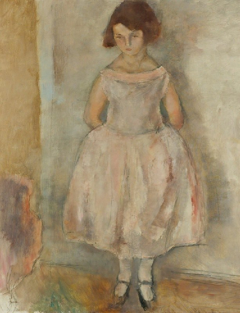 Portrait De Jeune Fille (1924-25) reproduction of painting by Jules Pascin. ALL GICLEE PRINTS