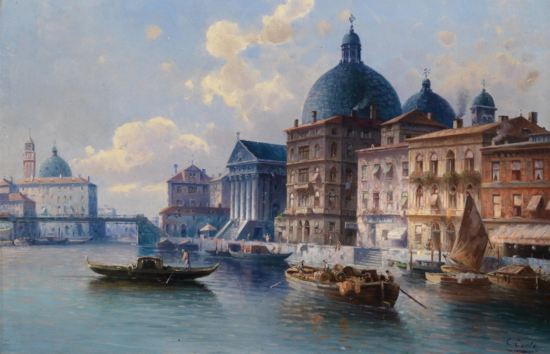 Venedig San Simeone reproduction of painting by Karl Kaufmann. ALL GICLEE PRINTS