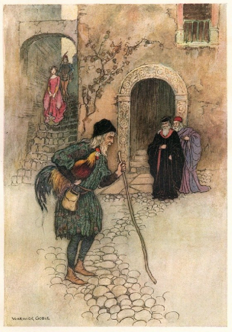 Minecco Aniello meeting the Magicians (1911) reproduction of painting by Warwick Goble. ALL GICLEE PRINTS