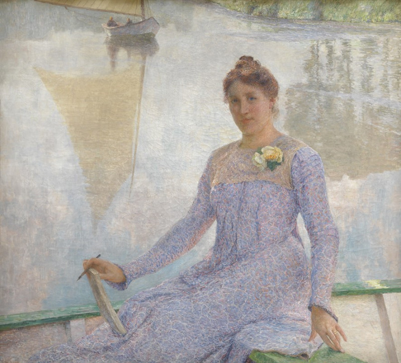 Portrait of Anna de Weert (1899) reproduction of painting by Emile Claus. ALL GICLEE PRINTS