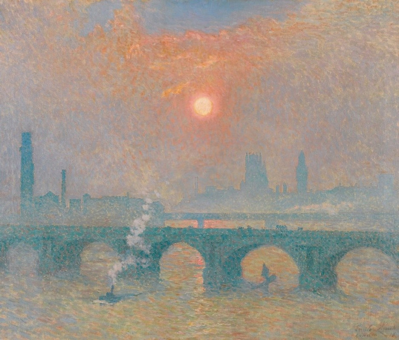 Waterloo Bridge, London (1918) reproduction of painting by Emile Claus. ALL GICLEE PRINTS