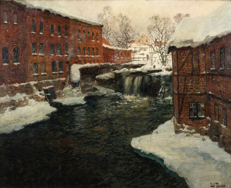 Frits Thaulow reprodukcija Mill Scene (c.1885–90), VISOS REPRODUKCIJOS , paveikslai, reprodukcijos internetu