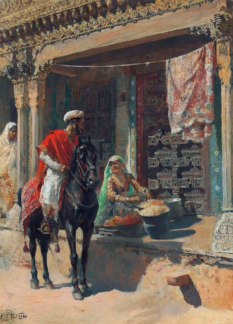 Street vendor, Ahmedabad reproduction of painting by Edwin Lord Weeks. ALL GICLEE PRINTS