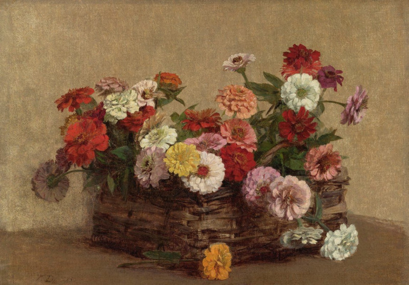 Victoria Fantin-Latour reprodukcija Panier De Zinnias (1888), VISOS REPRODUKCIJOS , paveikslai, reprodukcijos internetu