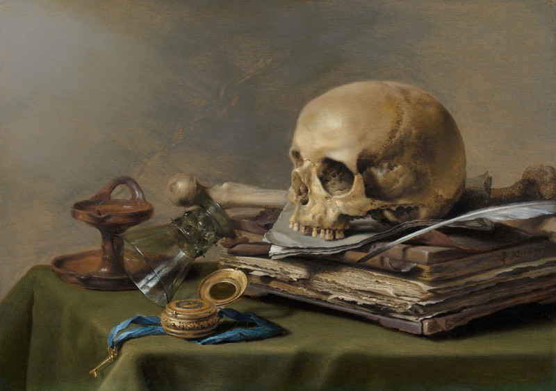 Pieter Claesz reprodukcija Vanitas Still Life (1630), Natiurmortas , paveikslai, reprodukcijos internetu