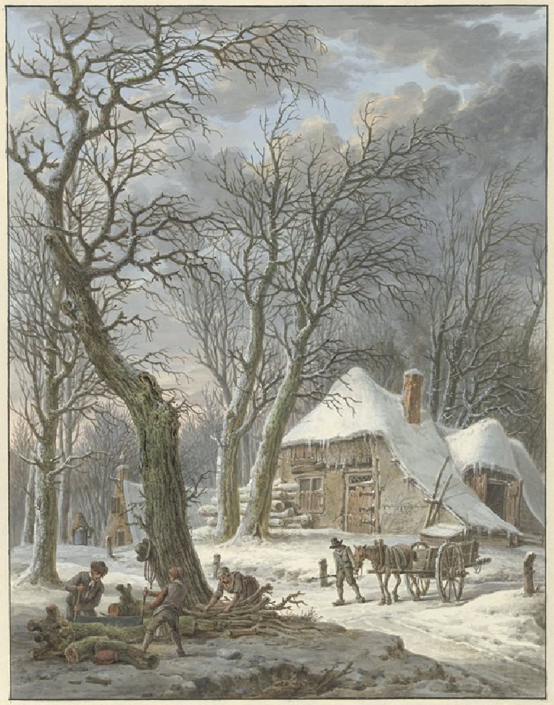 Winterlandschap (1759 - 1842) reproduction of painting by Pieter Pietersz. Barbiers. ALL GICLEE PRINTS