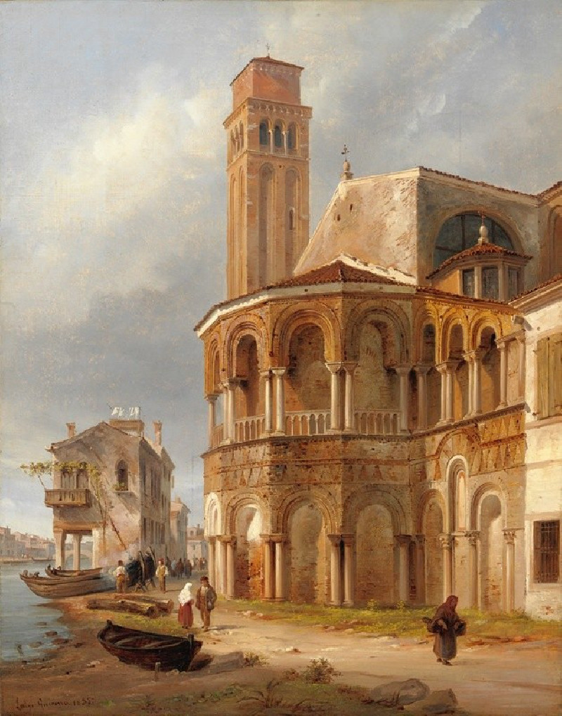 The Church Of Santi Maria E Donato In Murano (1855) reproduction of painting by Luigi Querena. ALL GICLEE PRINTS