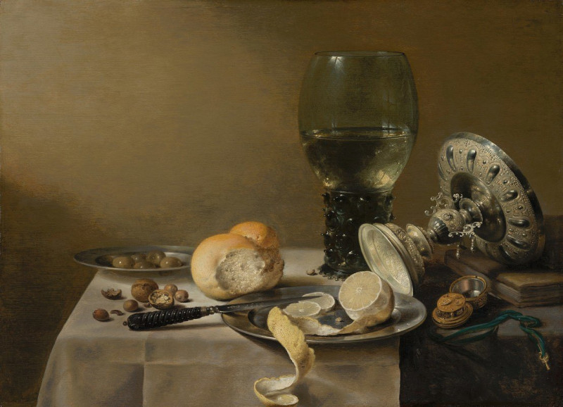 Still Life with Tazza (1636) reproduction of painting by Pieter Claesz. Still-life