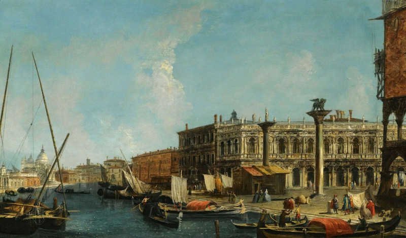 Venice, A View Of The Molo From The Bacino Di San Marco With The Piazzetta And The Entrance To The Grand Canal reproduction o...