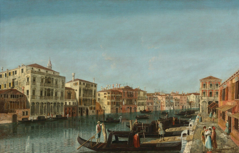 View Of The Grand Canal, Venice, At The Level Of The Pescheria And Of Palazzo Michiel Alle Colonne reproduction of painting b...