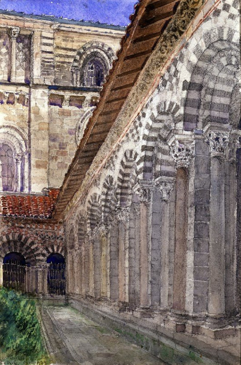 Cathedral Cloister at Le Puy (1929) reproduction of painting by Cass Gilbert. ALL GICLEE PRINTS