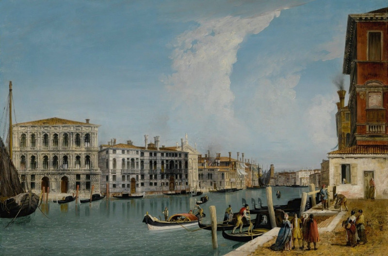 Michele Marieschi reprodukcija Venice, A View Of The Grand Canal With Ca’ Pesaro And Palazzo Foscarini-Giovanelli, From The C...