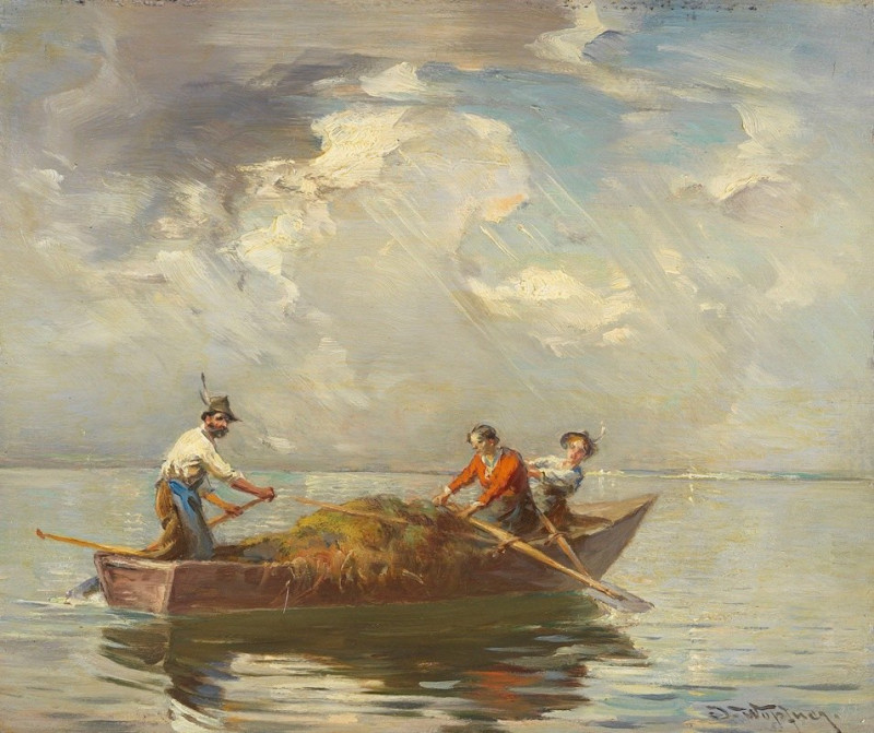 Motiv vom Chiemsee (Ca. 1890) reproduction of painting by Joseph Wopfner. ALL GICLEE PRINTS