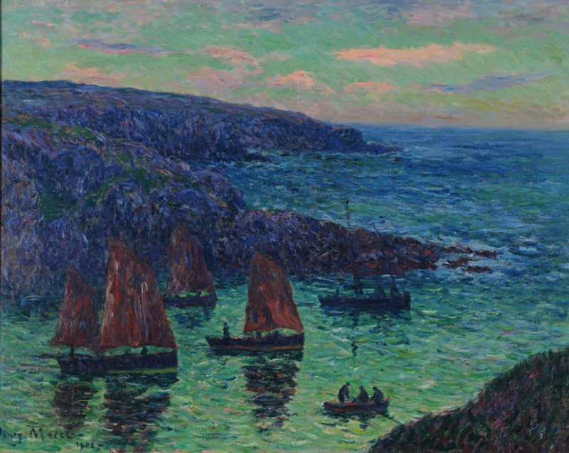 Le soir à Douëlan (1902) reproduction of painting by Henry Moret. ALL GICLEE PRINTS