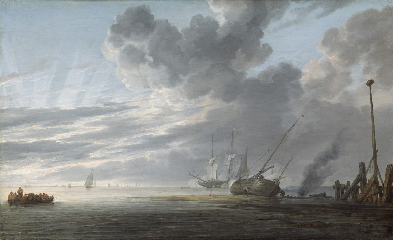 Estuary at Day’s End (c. 1640-1645) reproduction of painting by Simon de Vlieger. ALL GICLEE PRINTS