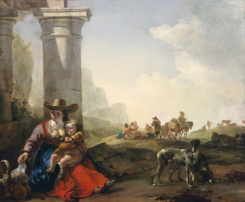 Italian Peasants among Ruins (ca. between 1649 and 1650) reproduction of painting by Jan Baptist Weenix. ALL GICLEE PRINTS