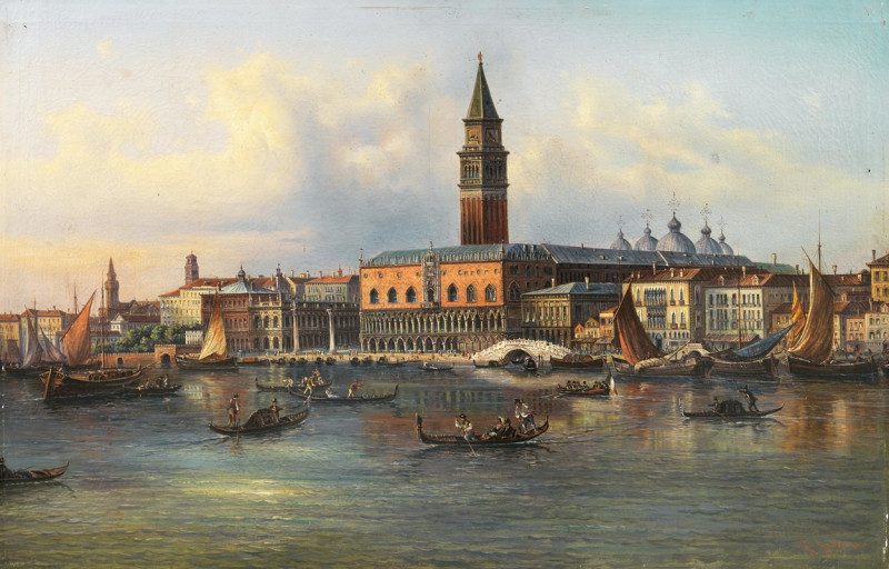 Giovanni Grubacs reprodukcija Palazzo Ducale (c1850), VISOS REPRODUKCIJOS , paveikslai, reprodukcijos internetu