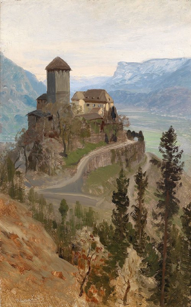 Schloss Tirol reproduction of painting by Anton Hlavacek. ALL GICLEE PRINTS