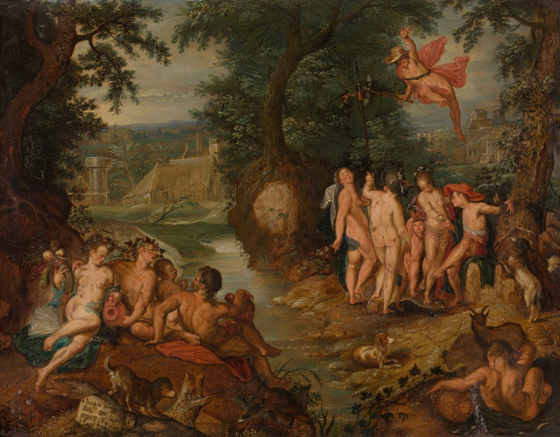 The Judgement of Paris (1614) reproduction of painting by Joachim Wtewael. ALL GICLEE PRINTS