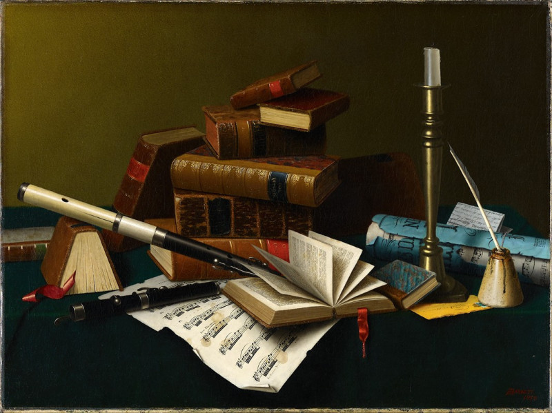 Music and Literature (1878) reproduction of painting by William Michael Harnett. ALL GICLEE PRINTS