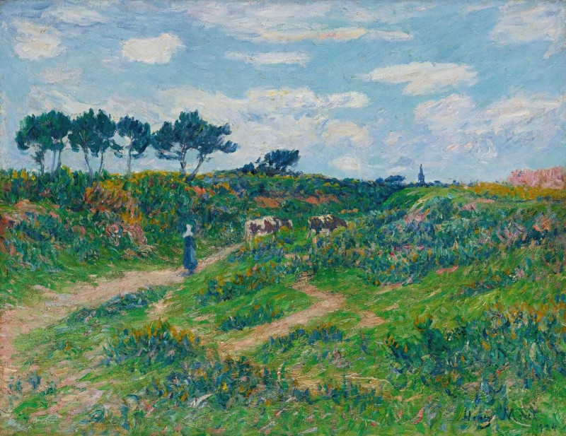 Chemin Dans La Landes, Bretagne (1904) reproduction of painting by Henry Moret. ALL GICLEE PRINTS