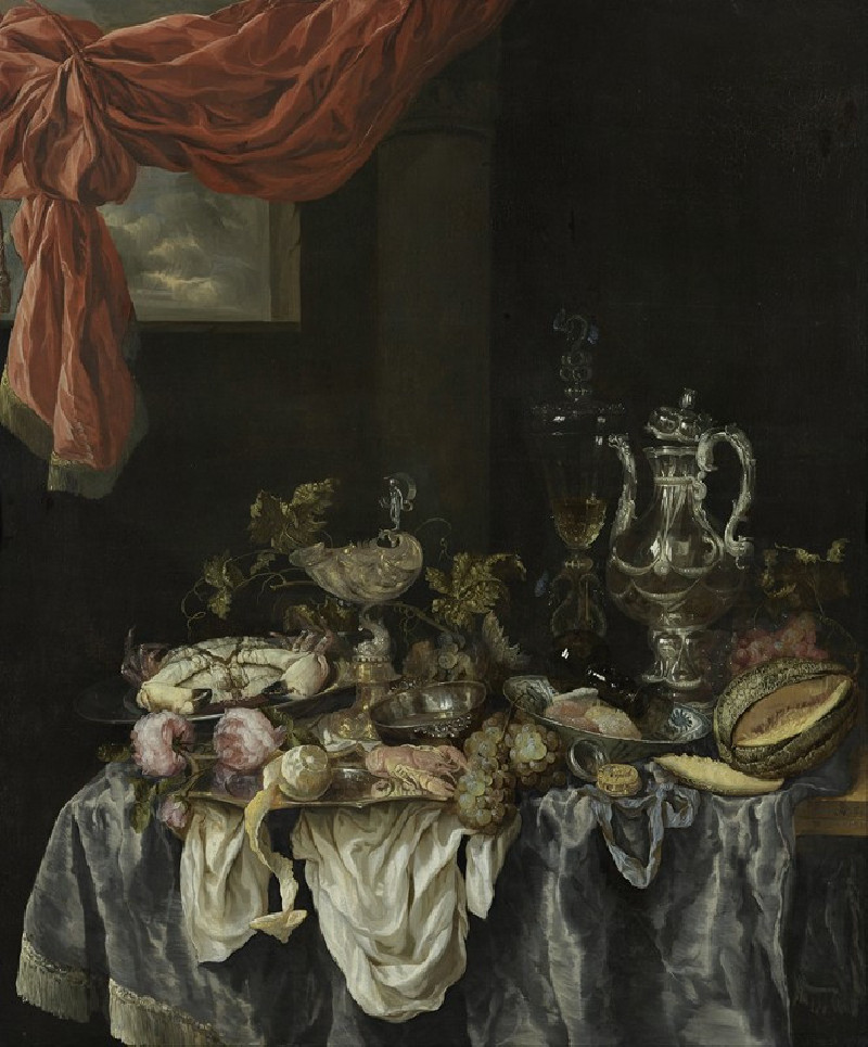 Sumptuous Still Life (1654) reproduction of painting by Abraham van Beijeren. Still-life