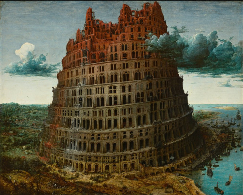 The Tower of Babel (Rotterdam) (circa 1563-1565) reproduction of painting by Pieter Bruegel The Elder. ALL GICLEE PRINTS