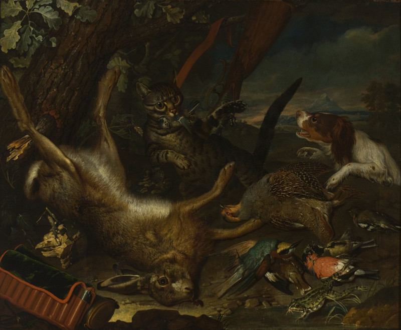 Hunting trophies reproduction of painting by Philipp Ferdinand de Hamilton. ALL GICLEE PRINTS