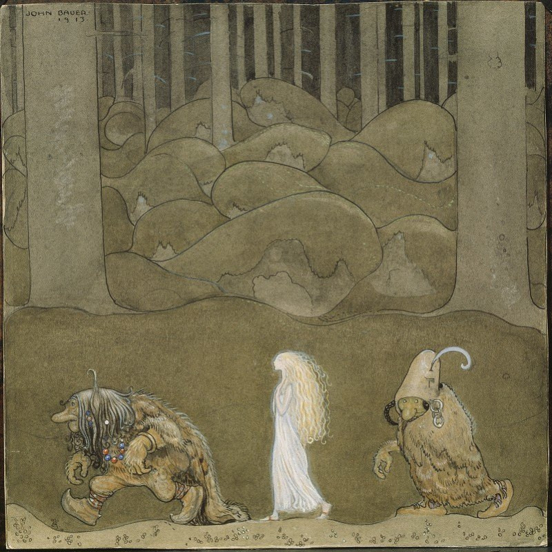 The Princess and the Trolls (1913) reproduction of painting by John Bauer. ALL GICLEE PRINTS