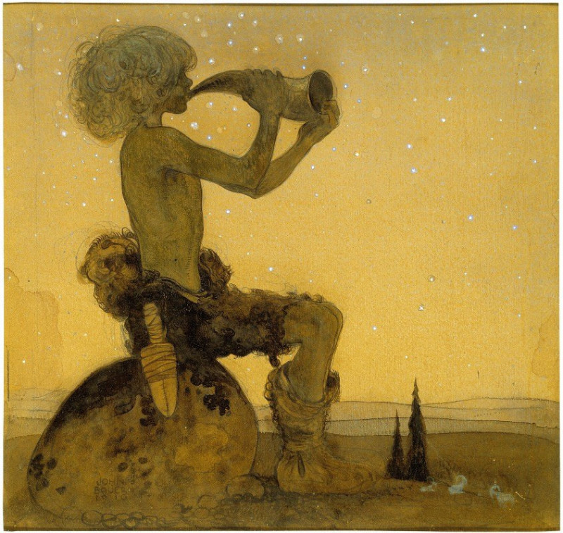 Vill Vallareman (a Fairy Shepherd) (1910) reproduction of painting by John Bauer. ALL GICLEE PRINTS