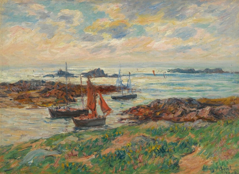 Les Glénans, Finistère (1909) reproduction of painting by Henry Moret. ALL GICLEE PRINTS