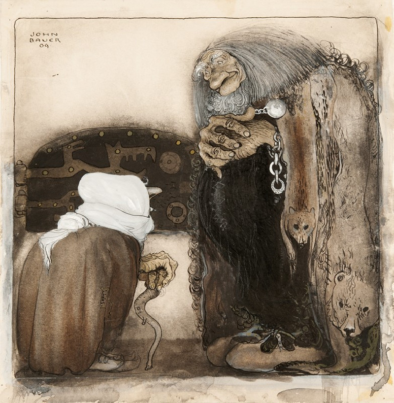 Two Trolls (1909) reproduction of painting by John Bauer. ALL GICLEE PRINTS