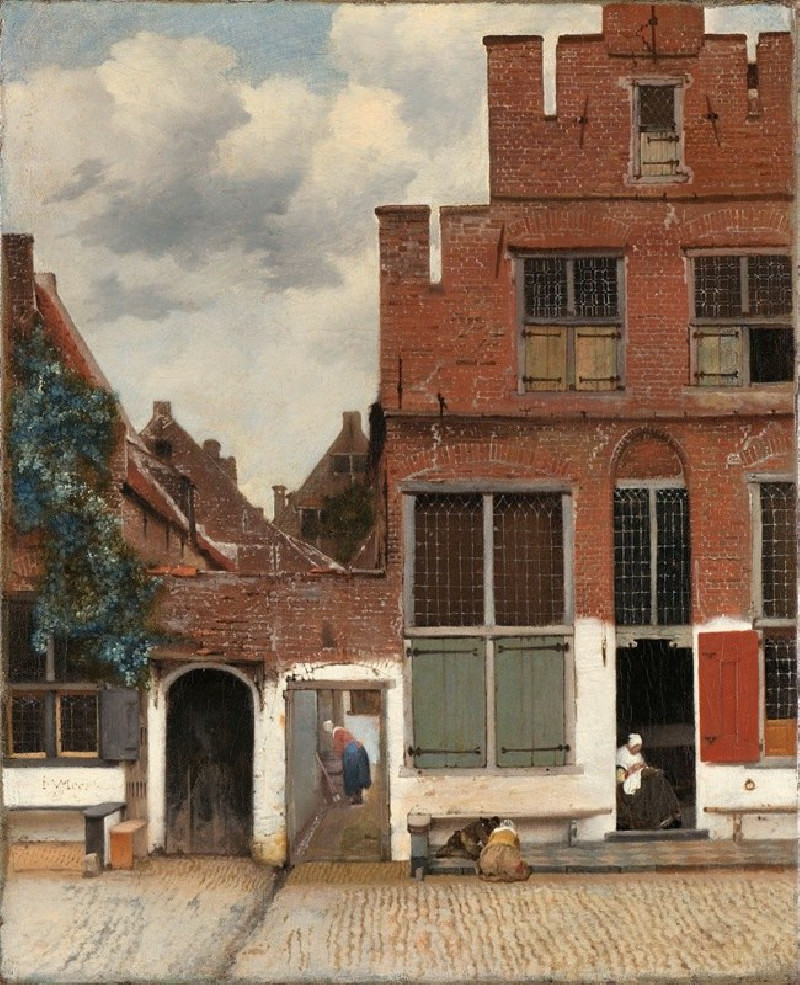 View of Houses in Delft, Known as ‘The Little Street’ (c. 1658) reproduction of painting by Johannes Vermeer. ALL GICLEE PRINTS