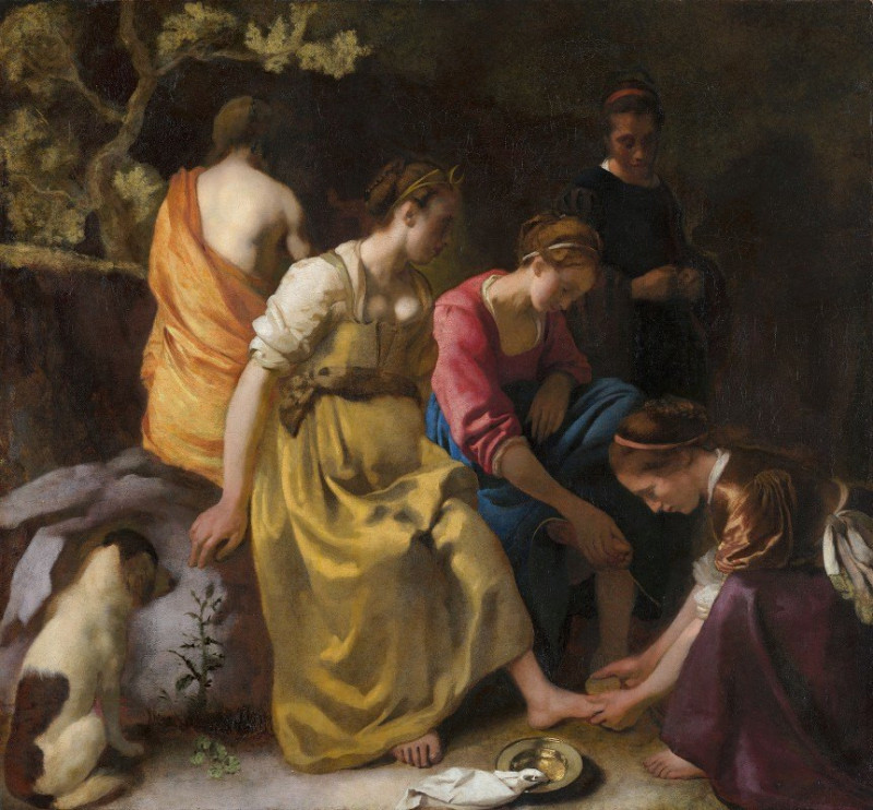 Johannes Vermeer reprodukcija Diana and Her Nymphs (C. 1653 - 1654), VISOS REPRODUKCIJOS , paveikslai, reprodukcijos internetu