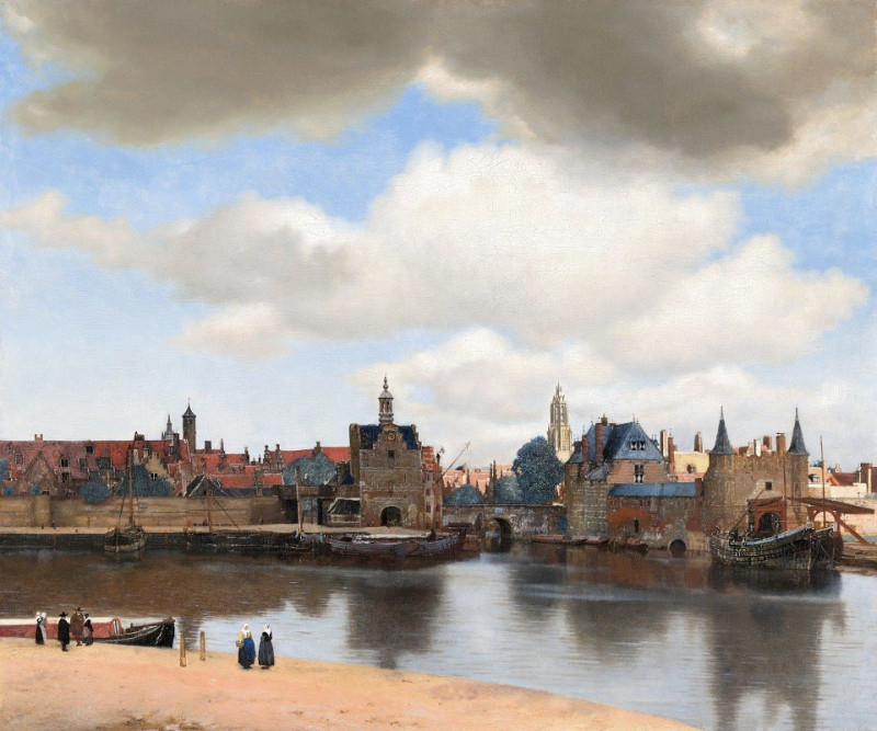 View of Delft (c. 1660 - 1661) reproduction of painting by Johannes Vermeer. ALL GICLEE PRINTS