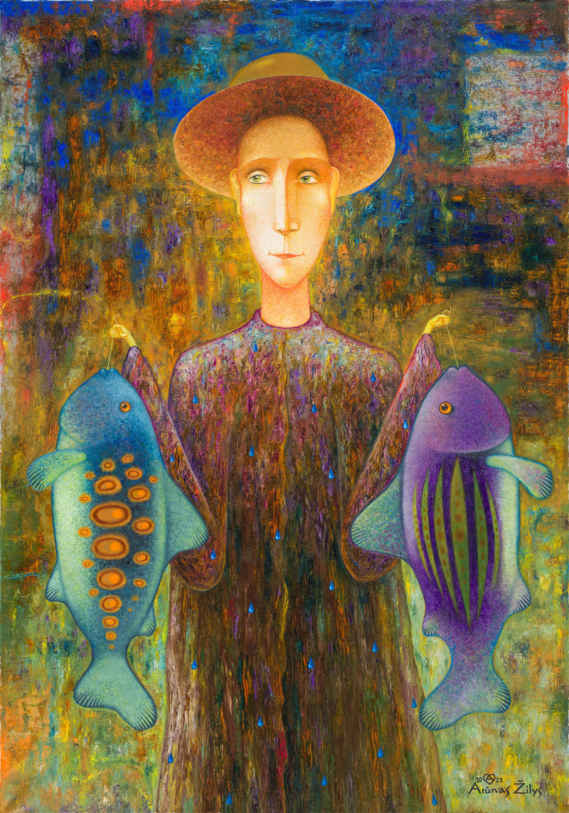 Double Catch reproduction of painting by Arūnas Žilys. Arūnas Žilys artwork prints