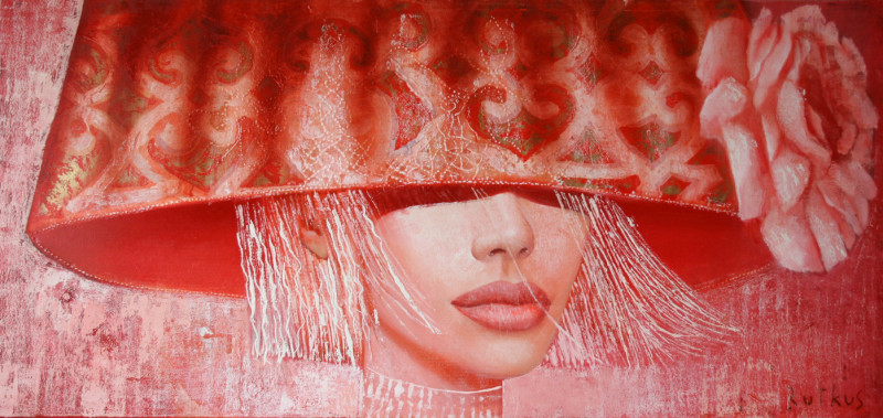 Raudona kepurė II (2007) reproduction of painting by Arūnas Rutkus. ALL GICLEE PRINTS